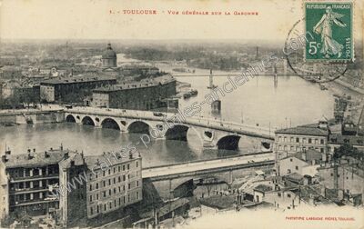 Carte postale ancienne Vue générale sur la Garonne — Toulouse (Haute-Garonne)