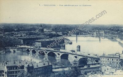 Carte postale ancienne Vue générale sur la Garonne — Toulouse (Haute-Garonne)