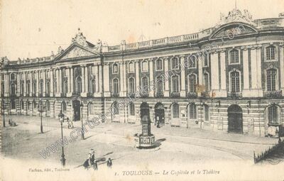 Carte postale ancienne Le Capitole et le Théâtre — Toulouse (Haute-Garonne)