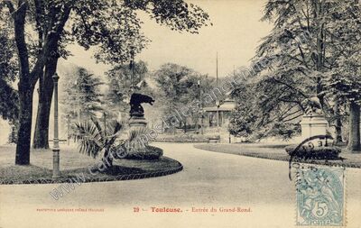 Carte postale ancienne Entrée du Grand-Rond — Toulouse (Haute-Garonne)