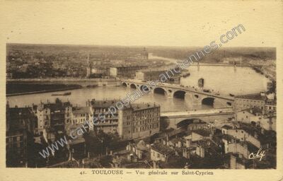 Carte postale ancienne Vue générale sur Saint-Cyprien — Toulouse (Haute-Garonne)