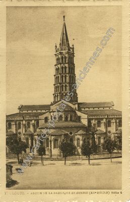 Carte postale ancienne Abside de la Basilique St-Sernin (XIIe siècle) — Toulouse (Haute-Garonne)