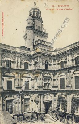 Carte postale ancienne Cour de l'Hôtel d'Asséyat — Toulouse (Haute-Garonne)