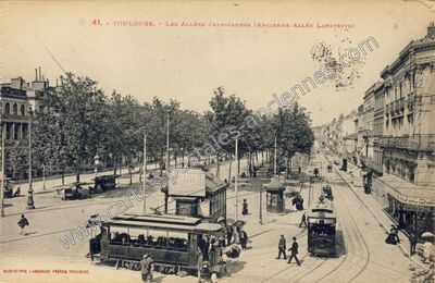 Carte postale ancienne Les Allées Jean-Jaurès (Ancienne Allée Lafayette) — Toulouse (Haute-Garonne)
