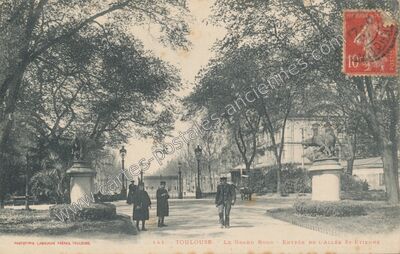Carte postale ancienne Le Grand Rond - Entrée de l'Allée St Etienne — Toulouse (Haute-Garonne)
