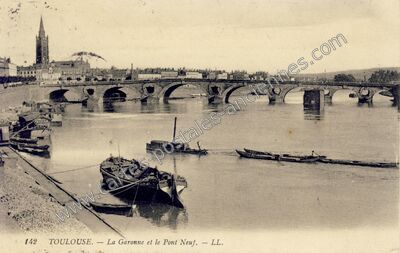 Carte postale ancienne La Garonne et le Pont Neuf — Toulouse (Haute-Garonne)