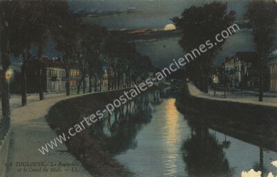 Carte postale ancienne Le Boulevard et le Canal du Midi — Toulouse (Haute-Garonne)