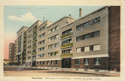 Carte postale ancienne Habitations du Grand Rond - Pavillon des gardes mobiles — Toulouse (Haute-Garonne)