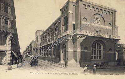 Carte postale ancienne Rue Alsace-Lorraine, le Musée — Toulouse (Haute-Garonne)