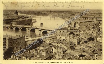 Carte postale ancienne La Garonne et les Ponts — Toulouse (Haute-Garonne)