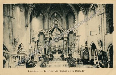 Carte postale ancienne Intérieur de l'Eglise de la Dalbade — Toulouse (Haute-Garonne)