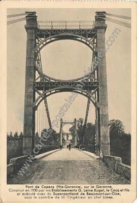 Carte postale ancienne Pont de Capens — Capens (Haute-Garonne)