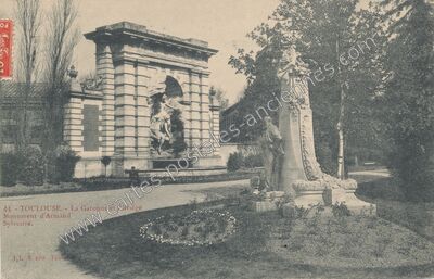 Carte postale ancienne La Garonne et l'Ariège Monument d'Armand Sylvestre — Toulouse (Haute-Garonne)
