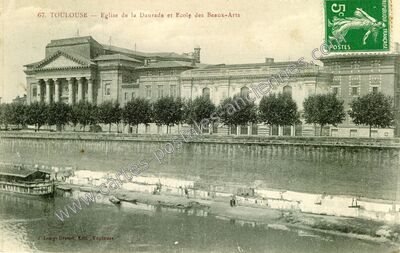 Carte postale ancienne Eglise de la Daurade et Ecole des Beaux-Arts — Toulouse (Haute-Garonne)