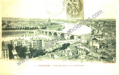 Carte postale ancienne Vue Générale sur la Garonne — Toulouse (Haute-Garonne)
