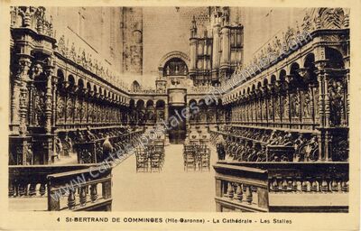 Carte postale ancienne La Cathédrale - Les Stalles — Saint-Bertrand-de-Comminges (Haute-Garonne)