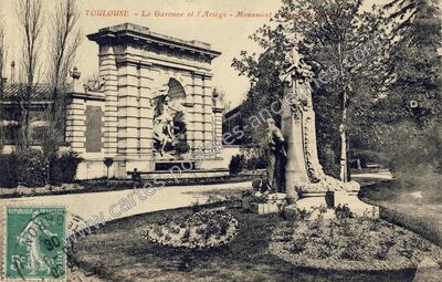 Carte postale ancienne La Garonne et l'Ariège - Monument — Toulouse (Haute-Garonne)