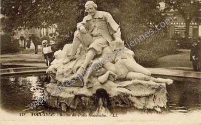 Carte postale ancienne Statue du Poëte Goudoulin — Toulouse (Haute-Garonne)