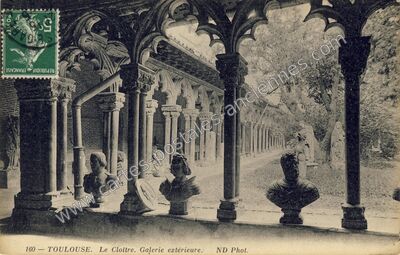 Carte postale ancienne Le Cloître. Galerie extérieure — Toulouse (Haute-Garonne)