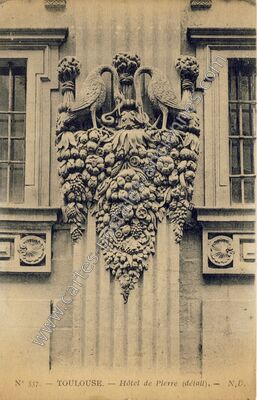 Carte postale ancienne Hôtel de Pierre (détail) — Toulouse (Haute-Garonne)