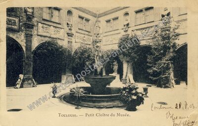 Carte postale ancienne Petit Cloître du Musée — Toulouse (Haute-Garonne)