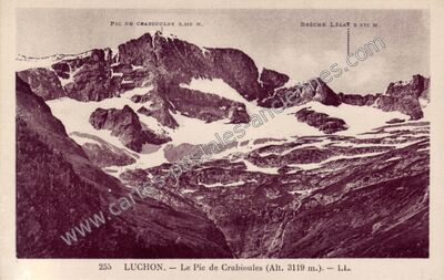 Carte postale ancienne Le Pic de Crabioules — Cazeaux-de-Larboust (Haute-Garonne)