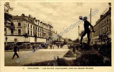 Carte postale ancienne Les Allées Jean-Jaurès, vues du Square Wilson — Toulouse (Haute-Garonne)