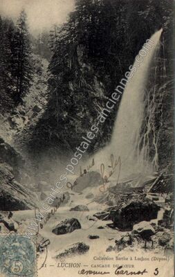 Carte postale ancienne Cascade du Coeur — Cazeaux-de-Larboust (Haute-Garonne)