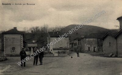 Carte postale ancienne Arrivée par Encausse — Soueich (Haute-Garonne)