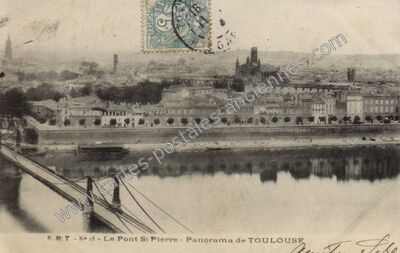 Carte postale ancienne Le Pont St Pierre - Panorama — Toulouse (Haute-Garonne)