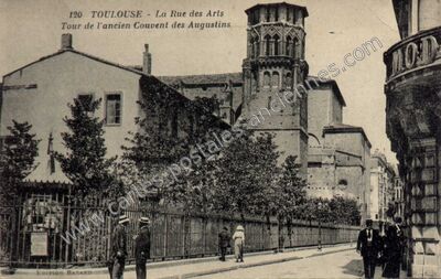 Carte postale ancienne La Rue des Arts, Tour de l'ancien Couvent des Augustins — Toulouse (Haute-Garonne)