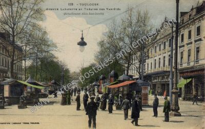 Carte postale ancienne Avenue Lafayette et Théâtre des Variétés — Toulouse (Haute-Garonne)