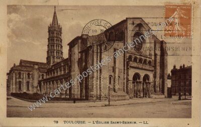 Carte postale ancienne L'Église Saint-Sernin — Toulouse (Haute-Garonne)