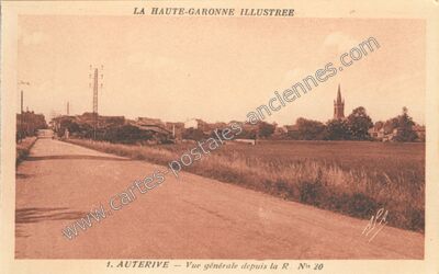 Carte postale ancienne Vue générale depuis la R. Nle 20 — Auterive (Haute-Garonne)