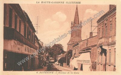 Carte postale ancienne Avenue de la Gare — Auterive (Haute-Garonne)