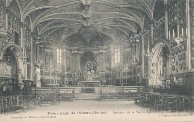 Carte postale ancienne Intérieur de la Vieille Eglise — Pibrac (Haute-Garonne)