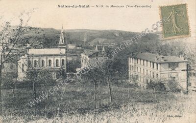 Carte postale ancienne N.-D. de Montayan (Vue d'ensemble) — Salies-du-Salat (Haute-Garonne)