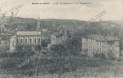 Carte postale ancienne N.-D. de Montayan (Vue d'ensemble) — Salies-du-Salat (Haute-Garonne)