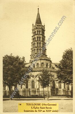 Carte postale ancienne L'Église Saint-Sernin — Toulouse (Haute-Garonne)