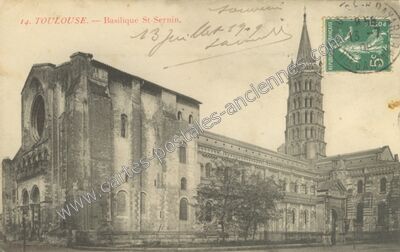 Carte postale ancienne Basilique St-Sernin — Toulouse (Haute-Garonne)