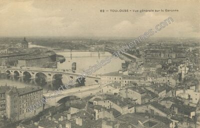 Carte postale ancienne Vue générale sur la Garonne — Toulouse (Haute-Garonne)