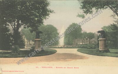 Carte postale ancienne Entrée du Grand Rond — Toulouse (Haute-Garonne)