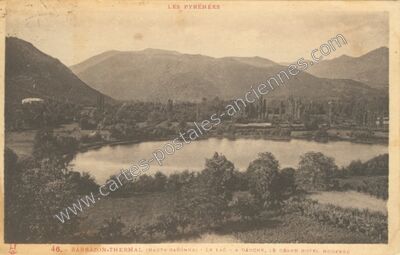 Carte postale ancienne Barbazon-Thermal, le lac et le Grand Hôtel Moderne — Toulouse (Haute-Garonne)