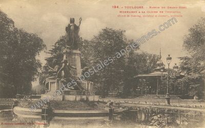 Carte postale ancienne Bassin du Grand-Rond. Monument à la Gloire de Toulouse — Toulouse (Haute-Garonne)