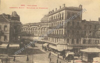 Carte postale ancienne Carrefour Bayard - Boulevard de Strasbourg — Toulouse (Haute-Garonne)