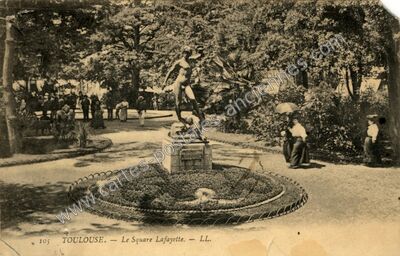 Carte postale ancienne Le Square Lafayette — Toulouse (Haute-Garonne)