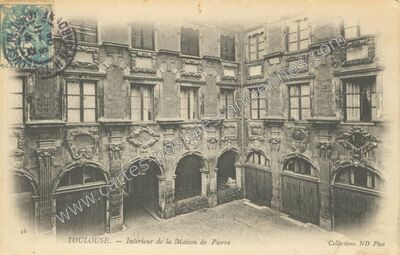 Carte postale ancienne Intérieur de la Maison de Pierre — Toulouse (Haute-Garonne)