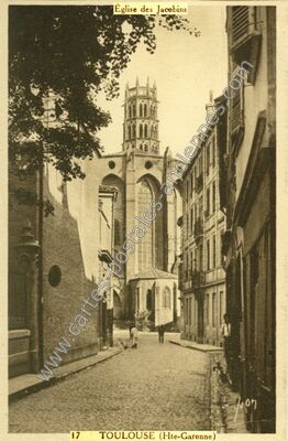 Carte postale ancienne Église des Jacobins — Toulouse (Haute-Garonne)