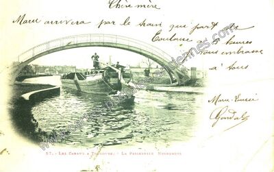 Carte postale ancienne Les canaux et la passerelle Negreneys — Toulouse (Haute-Garonne)