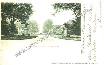 Carte postale ancienne Entrée du Grand Rond — Toulouse (Haute-Garonne)